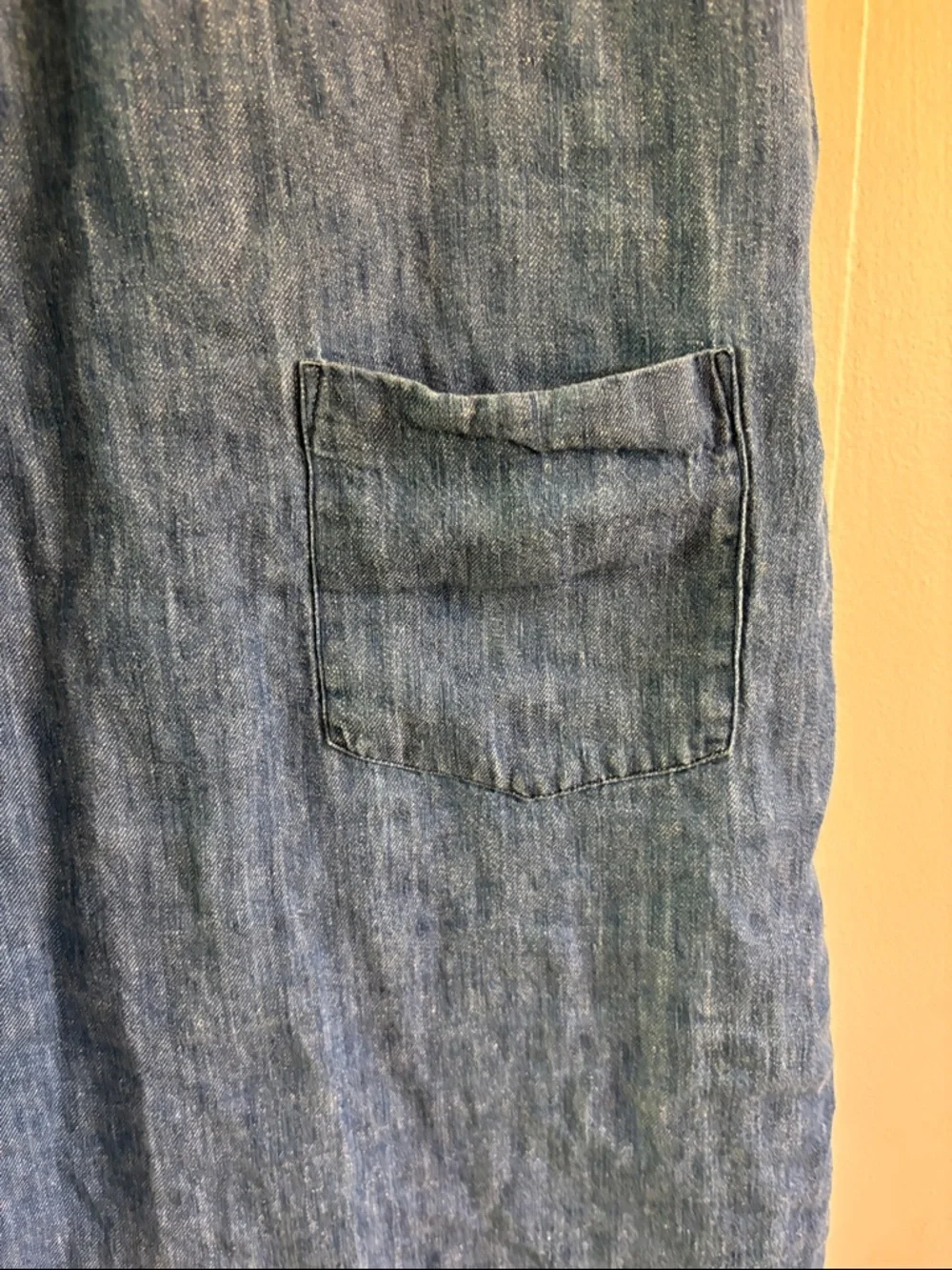 Orcival France 100% Linen Casual Chambray Shift Dress - Picture 4 of 5